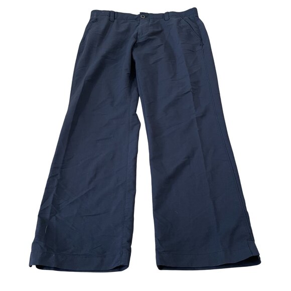 Under Armour Hybrid Pants Mens Size 34x30 Loose Fit Blue Golf Casual Flat Front - Picture 1 of 5